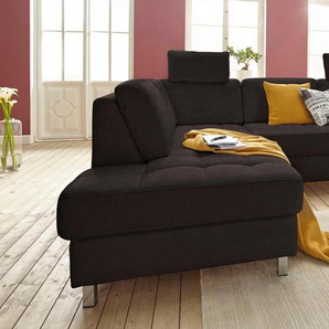 Ecksofa SIT & MORE Pablo L-Form Sofas Gr. B/H/T: 233cm x 80cm x 196cm, Luxus-Microfaser ALTARA NUBUCK, Ottomane links, ohne Funktion, schwarz wahlweise mit Bettfunktion und Bettkasten