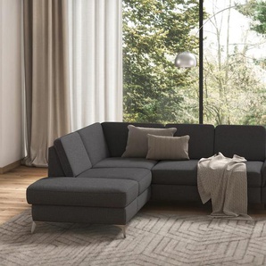 Ecksofa SIT&MORE Padua L-Form Sofas Gr. B/H/T: 276 cm x 89 cm x 228 cm, Chenille, Ottomane links, mit Sitztiefenverstellung-mit Armteilfunktion, braun (espresso) inklusive Sitztiefenverstellung, Armteilfunktion und Federkern