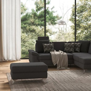 Ecksofa SIT&MORE Padua L-Form Sofas Gr. B/H/T: 276 cm x 89 cm x 228 cm, Chenille, Ottomane rechts, mit Bettfunktion-mit Stauraum-mit Sitztiefenverstellung-mit Armlehnenfunktion, braun (espresso) inklusive Sitztiefenverstellung, Armteilfunktion und