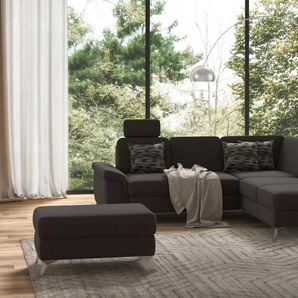 Ecksofa SIT&MORE Padua L-Form Sofas Gr. B/H/T: 276 cm x 89 cm x 228 cm, Microfaser, Ottomane rechts, mit Sitztiefenverstellung-mit Armteilfunktion, braun (espresso) inklusive Sitztiefenverstellung, Armteilfunktion und Federkern