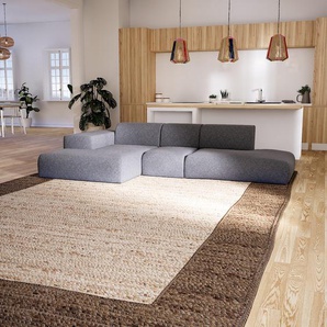 Ecksofa Steingrau - Flexible Designer-Polsterecke, L-Form: Beste Qualität, einzigartiges Design - 319 x 72 x 168 cm, konfigurierbar