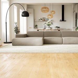 Ecksofa Taupegrau - Flexible Designer-Polsterecke, L-Form: Beste Qualität, einzigartiges Design - 396 x 72 x 168 cm, konfigurierbar