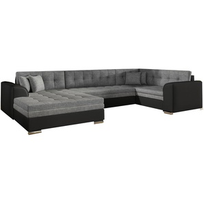 Ecksofa U DARIO R11 L01 Hellbeige+Schwarz