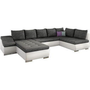 Ecksofa U JORMANI R05 L25 Dunkelgrau +Weiß