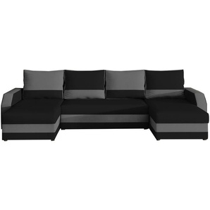 Ecksofa U MIRIAN M03 Rot +Schwarz