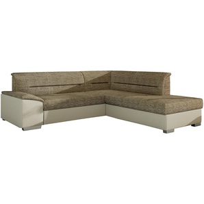 Ecksofa VANGA Beige +Dunkelbraun