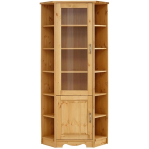 Eckvitrine HOME AFFAIRE Trinidad Schränke beige (natur geölt) Höhe 188 cm