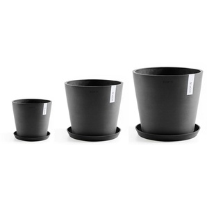 ECOPOTS Blumentopf Amsterdam (Set, 3 St), verschiedene Größen mit passendem Untersetzer