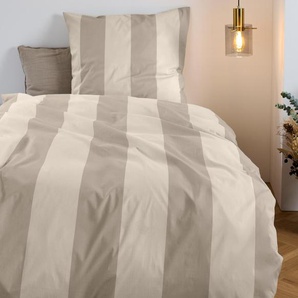 Edelflanell-Bettwäsche - Beige - 100% Baumwolle - - Maße: 155 x 220 cm