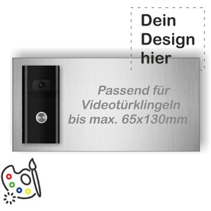 Edelstahl Schild für Videotürklingel selbst gestalten 300x150mm