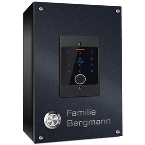 Edelstahl Türklingel CODESCHLOSS + FINGERPRINT 120x160mm mit Beschriftung