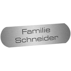 Edelstahlschild 90x20mm mit abgerundeten Ecken