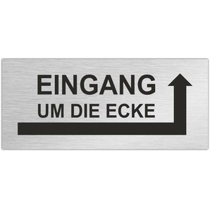 Edelstahlschild EINGANG RECHTS 80x35mm