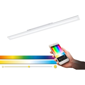 EGLO Deckenleuchte SALOBRENA-C, Bluetooth, Dimmfunktion, Farbwechsel, LED fest integriert, Kaltweiß, Neutralweiß, Tageslichtweiß, Warmweiß, Smart Home Lampe 119,5x10 cm, dimmbar, Weißtöne und Farben einstellbar