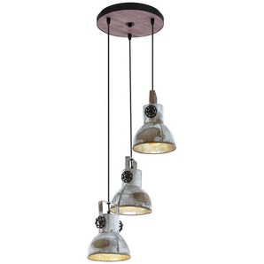 Eglo Hängeleuchte Barnstaple, Braun, Schwarz, Zink, Holz, Metall, 150 cm, verstellbare Spotlights, Lampen & Leuchten, Innenbeleuchtung, Hängelampen, Esstischlampen