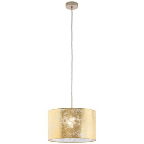 Eglo Hängeleuchte Viserbella, Gold, Champagner, Metall, Textil, rund,rund, 110 cm, Lampen & Leuchten, Innenbeleuchtung, Hängelampen, Esstischlampen