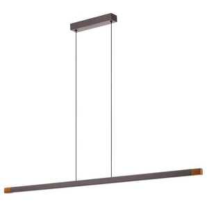 EGLO Hängeleuchte LISCIANA, LED wechselbar, Warmweiß, FSCM70HB, Aluminium in braun und Holz in Walnuss-Optik, Lampe, 126 cm