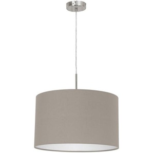 Eglo Hängeleuchte Pasteri, Taupe, Nickel, Metall, Textil, 110 cm, Lampen & Leuchten, Innenbeleuchtung, Hängelampen, Esstischlampen