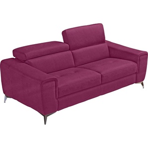 Egoitaliano 2,5-Sitzer Francine, Designsofa, Loungesofa, Kopfteile manuell verstellbar, mit edlen Metallfüßen