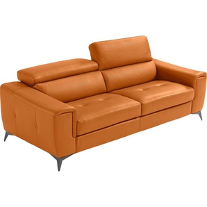 Egoitaliano 2,5-Sitzer Francine, Designsofa, Loungesofa, Kopfteile manuell verstellbar, mit edlen Metallfüßen