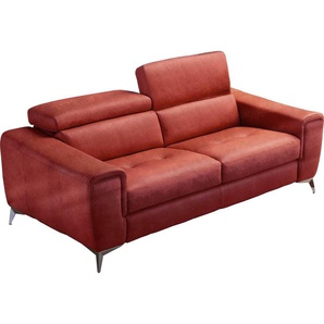 Egoitaliano 2,5-Sitzer Francine, Designsofa, Loungesofa, Kopfteile manuell verstellbar, mit edlen Metallfüßen