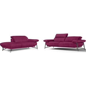 Egoitaliano Polstergarnitur Anais, Design mit hohem Sitzkomfort für mehr Bequemlichkeit, Set: bestehend aus Sofa und mane, inkl. Kopfteilverstellung