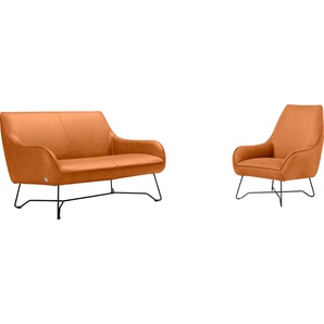 Egoitaliano Polstergarnitur Namy, Designobjekt mit hohem Sitzkomfort und toller Detailverarbeitung, Set aus 2-Sitzer und Sessel, edles Metallgestell
