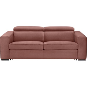 Egoitaliano Schlafsofa Cabiria, Design und super Sitz- und Liegekomfort, Sofa inkl. Schlaffunktion, Kopfteile verstellbar, mit Metallfüßen