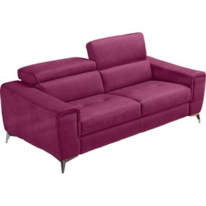 Egoitaliano Schlafsofa Francine, Designsofa, Loungesofa mit Dauerschlaffunktion, Bettfunktion, hochwertiger Metallbettrahmen & Matratze, Kopfteil manuell verstellbar