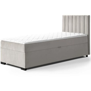 Einzelbett 100x200 cm mit Bettkasten ERIC beige Mono 232