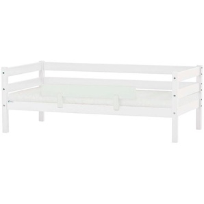 Einzelbett HOPPEKIDS ECO Comfort Kinderbett, Kiefer Massivholz, Jugendbett inkl. Rollrost Betten Gr. Mit Absturzsicherung, Liegefläche B/L: 70cm x 160cm Betthöhe: 65cm, H2/H3, Komfortschaummatratze, weiß 70x160 cm, wahlweise in verschieden Farben Matratze