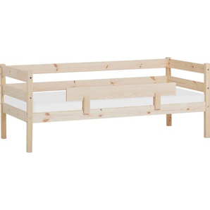 Einzelbett HOPPEKIDS ECO Comfort Kinderbett, Kiefer Massivholz, Jugendbett inkl. Rollrost Betten Gr. Mit Absturzsicherung, Liegefläche B/L: 70cm x 160cm Betthöhe: 65cm, H2/H3, Schaumstoffmatratze, beige (natur) 70x160 cm, wahlweise in verschieden Farben