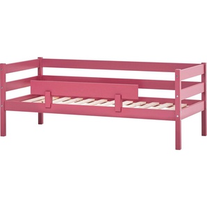 Einzelbett HOPPEKIDS ECO Comfort Kinderbett, Kiefer Massivholz, Jugendbett inkl. Rollrost Betten Gr. Mit Absturzsicherung, Liegefläche B/L: 70cm x 160cm Betthöhe: 65cm, H3, Matratzenart, rosa (barockrose) 70x160 cm, wahlweise in verschieden Farben