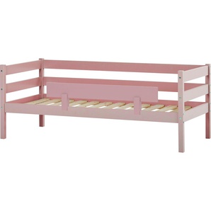 Einzelbett HOPPEKIDS ECO Comfort Kinderbett, Kiefer Massivholz, Jugendbett inkl. Rollrost Betten Gr. Mit Absturzsicherung, Liegefläche B/L: 70cm x 160cm Betthöhe: 65cm, H3, Matratzenart, rosa (blassrosa) 70x160 cm, wahlweise in verschieden Farben Matratze