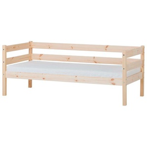 Einzelbett HOPPEKIDS ECO Comfort Kinderbett, Kiefer Massivholz, Jugendbett inkl. Rollrost Betten Gr. Ohne Absturzsicherung, Liegefläche B/L: 70cm x 160cm Betthöhe: 65cm, H2/H3, Kaltschaummatratze, beige (natur) 70x160 cm, wahlweise in verschieden Farben