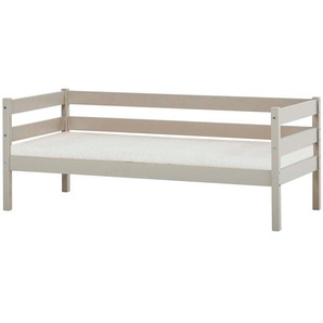 Einzelbett HOPPEKIDS ECO Comfort Kinderbett, Kiefer Massivholz, Jugendbett inkl. Rollrost Betten Gr. Ohne Absturzsicherung, Liegefläche B/L: 70cm x 160cm Betthöhe: 65cm, H2/H3, Kaltschaummatratze, grau (tauben grau) 70x160 cm, wahlweise in verschieden