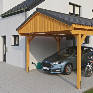 Einzelcarport SKANHOLZ Fichtelberg Carports Gr. H: 379 cm, braun (hellbraun) Carports mit Dachlattung