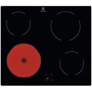 Electrolux Glaskeramikkochfeld, Schwarz, Glas, 58x4.0x51 cm, Restwärmeanzeige je Kochzone, Edelstahlrahmen, Küchen, Küchenelektrogeräte, Kochfelder, Glaskeramik-Kochfelder