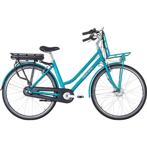 Elektrofahrrad ALU City 148E, Blau, Metall, 180x70x100 cm, female, Geschwindigkeitsanzeige, Beleuchtung vorne und hinten, Antirutschpedale, Rücklicht, Seitenständer, Frontscheinwerfer, LED-Beleuchtung, höhenverstellbarer Komfortsitz, Reflektoren,