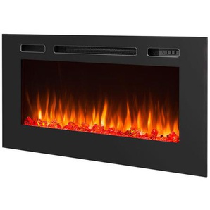 Xxxl Elektrokamin, Schwarz, Metall, 114x28x62 cm, Fernbedienung, Flammeneffekt separat schaltbar, Überhitzungsschutz, Thermostat, Dimmer, Freizeit, Heizen & Kühlen, Elektrokamine