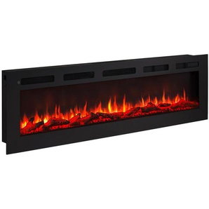 Xxxl Elektrokamin, Schwarz, Metall, 153x43x15 cm, Fernbedienung, Flammeneffekt separat schaltbar, Überhitzungsschutz, Thermostat, Dimmer, Freizeit, Heizen & Kühlen, Elektrokamine