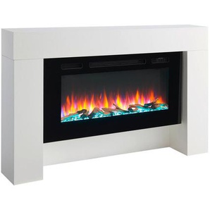 Xxxl Elektrokamin Balderia Herkules, Weiß, Metall, Holzwerkstoff, 156x33x34 cm, Fernbedienung, Flammeneffekt separat schaltbar, Überhitzungsschutz, Thermostat, Dimmer, Freizeit, Heizen & Kühlen, Elektrokamine