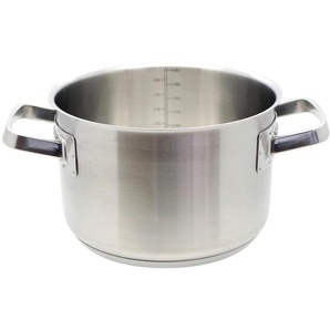 ELO Fleischtopf Profi Cuisine, Silber, Metall, 6,5 l, rund, 25.5x16x34 cm, Messskala, backofengeeignet, verkapselter Sandwichboden, Kochen, Töpfe, Fleischtöpfe