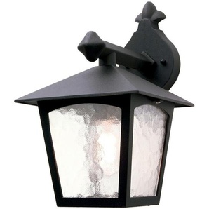 Elstead Lighting AUßENWANDLEUCHTE Elstead Black, Schwarz, Metall, Glas, 18.5x31x22.5 cm, Grüner Punkt, RoHS, Lampen & Leuchten, Aussenbeleuchtung, Aussenleuchten