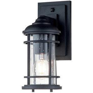 Elstead Lighting AUßENWANDLEUCHTE Elstead Lighthouse, Schwarz, Metall, Glas, 15.9x29.2x11.7 cm, Grüner Punkt, RoHS, Lampen & Leuchten, Aussenbeleuchtung, Aussenleuchten