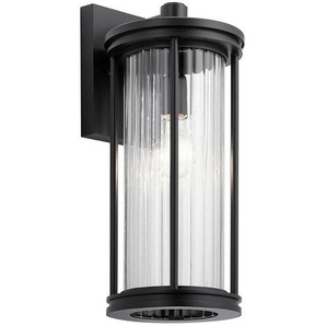 Elstead Lighting AUßENWANDLEUCHTE Elstead Barras, Schwarz, Metall, Glas, 40.6x20.3x17.9 cm, RoHS, Grüner Punkt, Lampen & Leuchten, Aussenbeleuchtung, Aussenleuchten