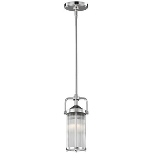 Elstead Lighting Hängeleuchte Elstead Paulson, Chrom, Metall, Glas, 11x41.5x13.3 cm, Grüner Punkt, RoHS, Lampen & Leuchten, Innenbeleuchtung, Hängelampen, Esstischlampen