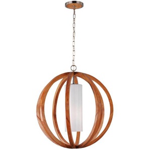 Elstead Lighting Hängeleuchte Elstead Allier, Holz, Kunststoff, Glas, 87.6 cm, Lampen & Leuchten, Leuchtenserien