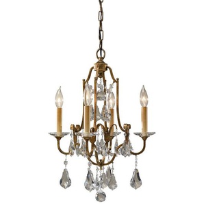 Elstead Lighting Kronleuchter Elstead Valentina, Bronze, Metall, Glas, 53.3 cm, Grüner Punkt, RoHS, Lampen & Leuchten, Innenbeleuchtung, Hängelampen, Kronleuchter