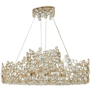 Elstead Lighting Kronleuchter Elstead Anya, Silber, Metall, Glas, 61x41x101.6 cm, Grüner Punkt, RoHS, Lampen & Leuchten, Innenbeleuchtung, Hängelampen, Kronleuchter